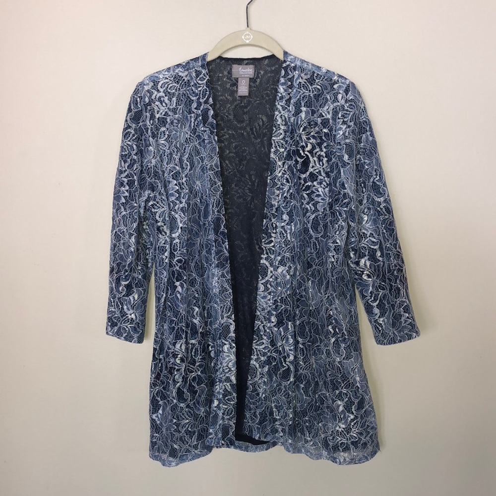 Flowery blue and white jacket